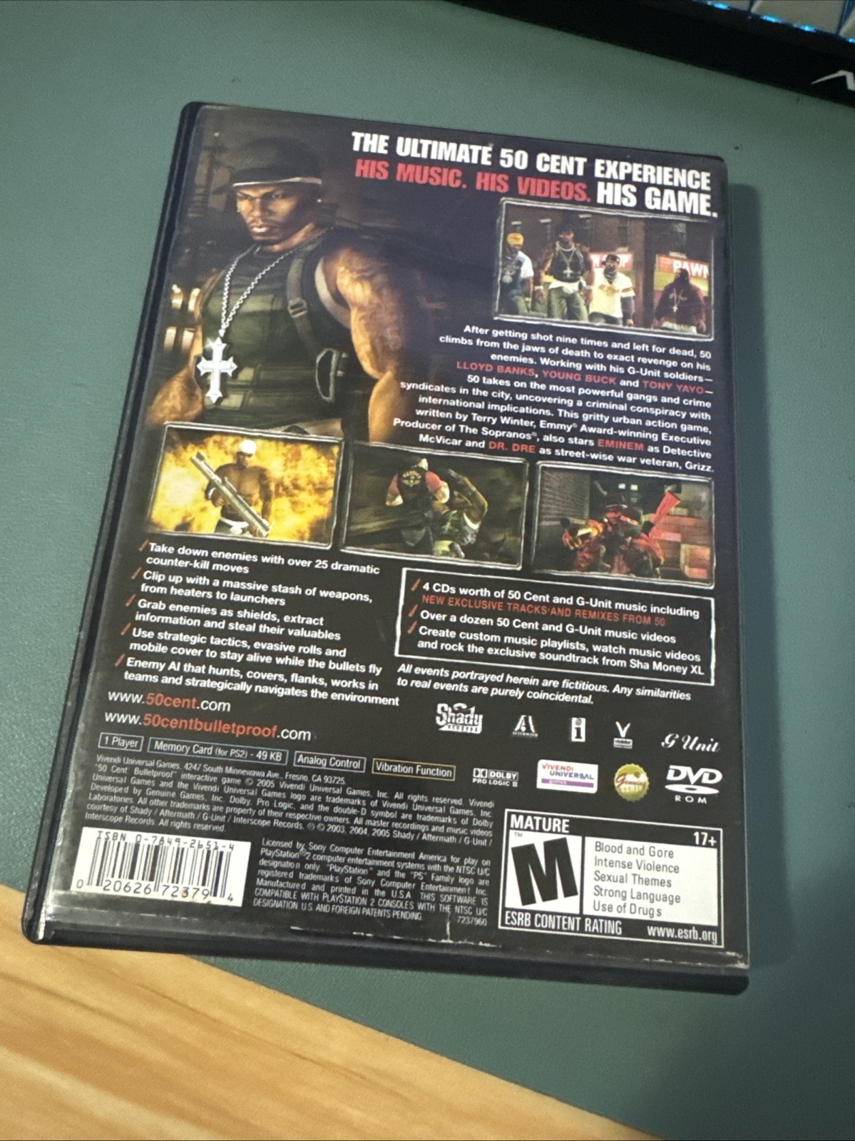 50 Cent: Bulletproof (Sony PlayStation 2, 2005) W/ Manual