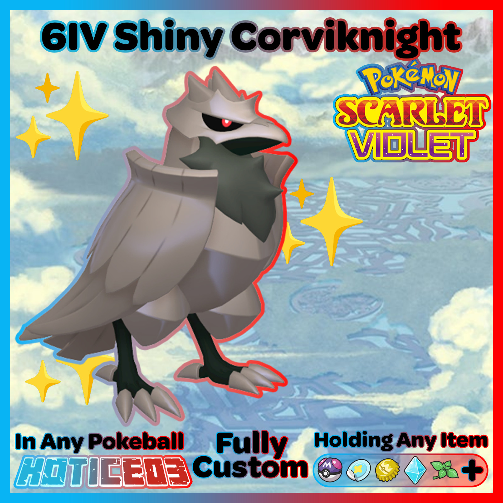 ✨ Shiny Corviknight 6IV ✨ Pokemon Scarlet & Violet 🚀 Fast Trade 🚀