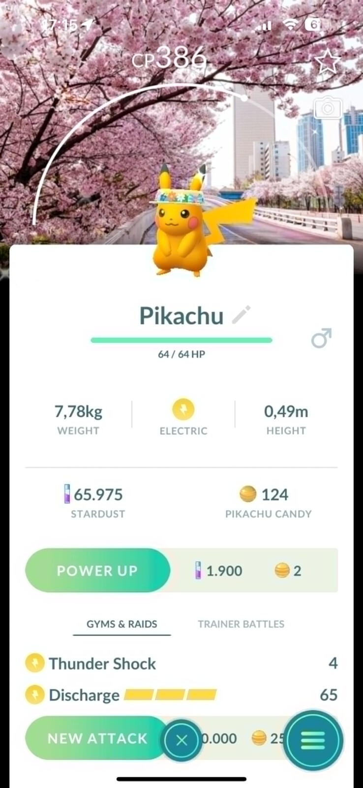 Shiny Pikachu OR Deerling background Spring Blossom – P T C – Read Description