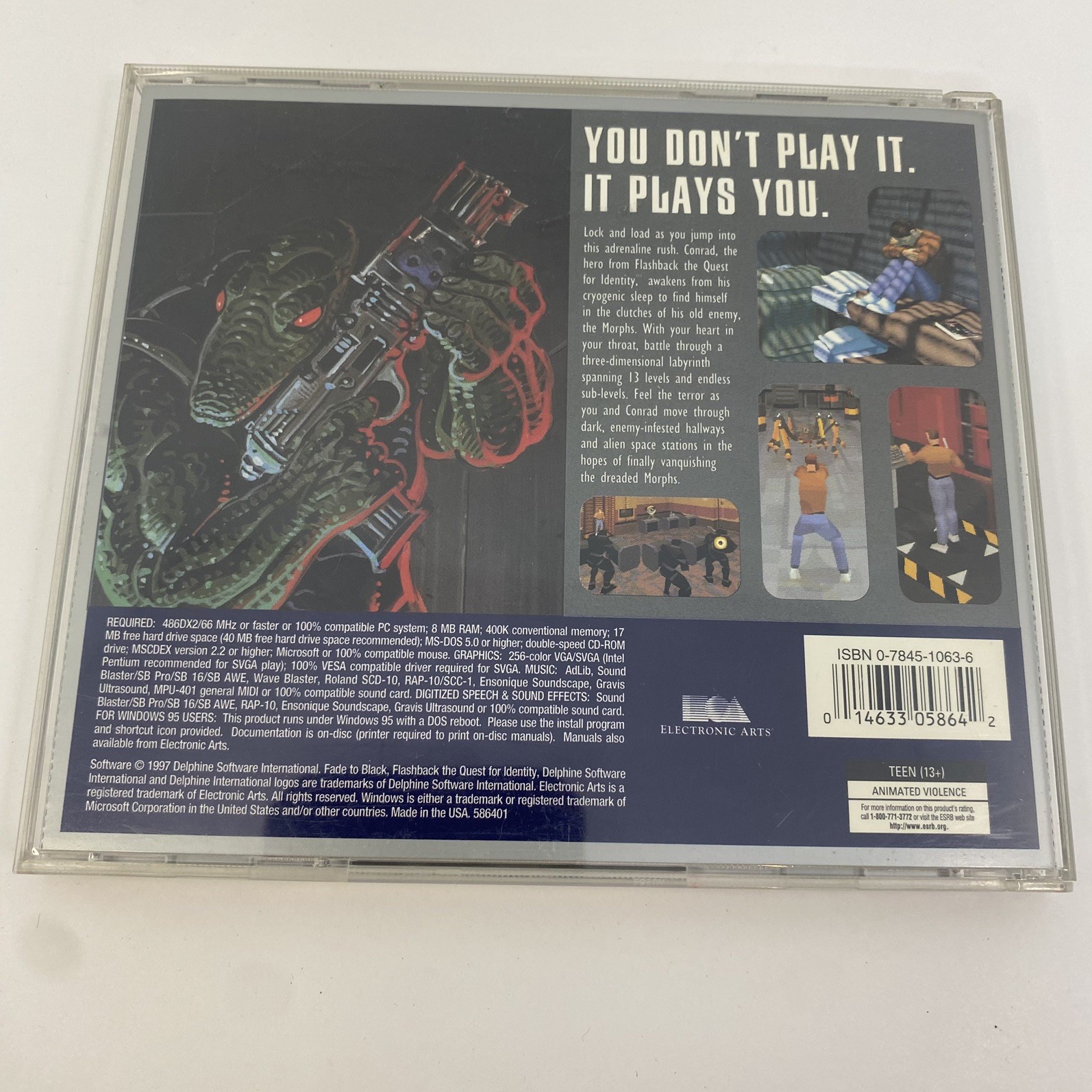 Fade To Black PC CD-ROM Game Vintage Retro 1997 Jewel Case Electronic Arts EA