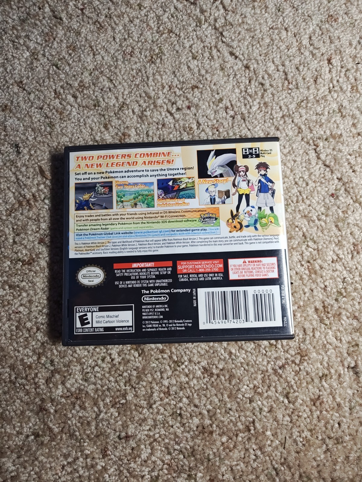 Pokemon: White Version 2 (Nintendo DS, 2012) Authentic Complete