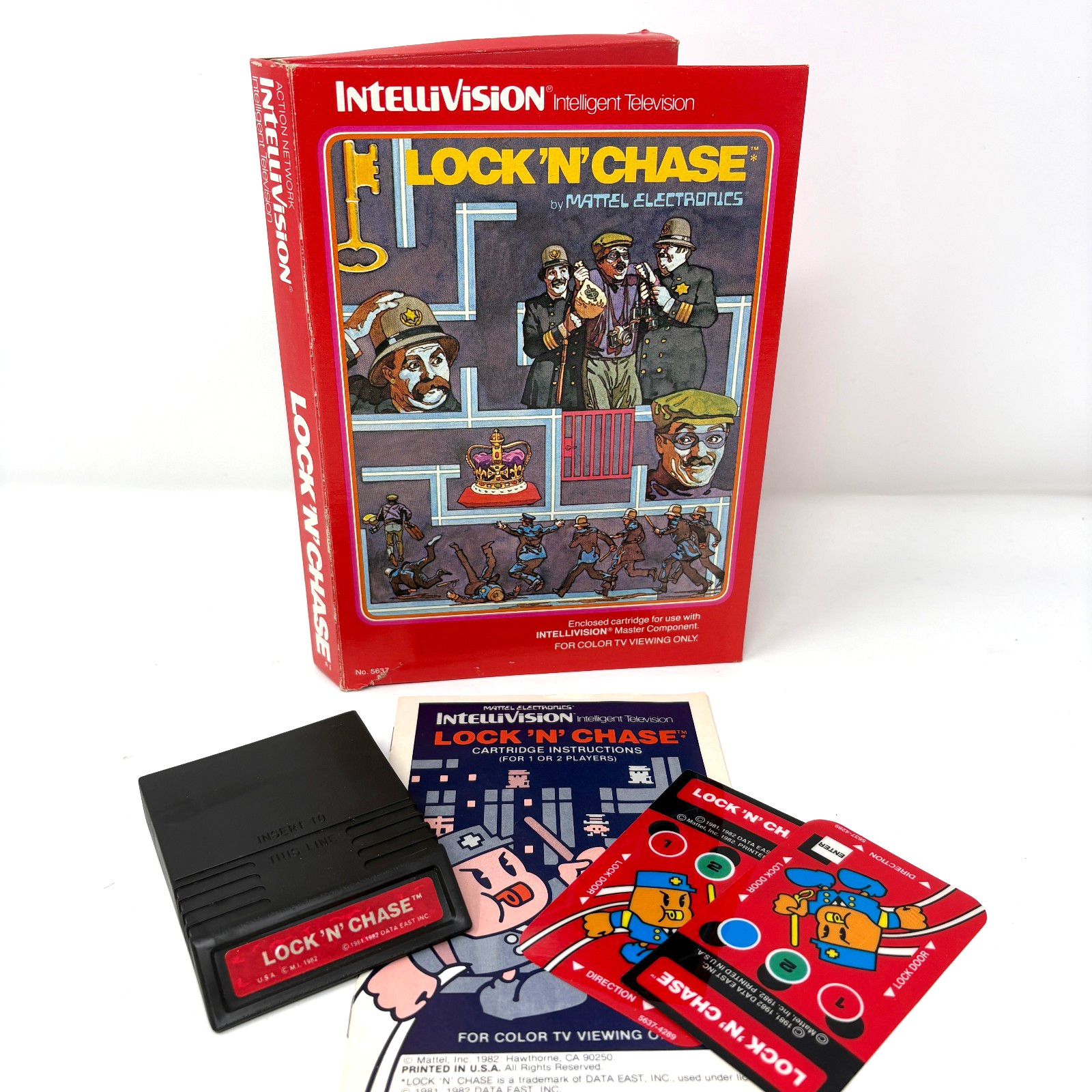 Lock n Chase Mattel Intellivision CIB Complete w Overlays Tested Works