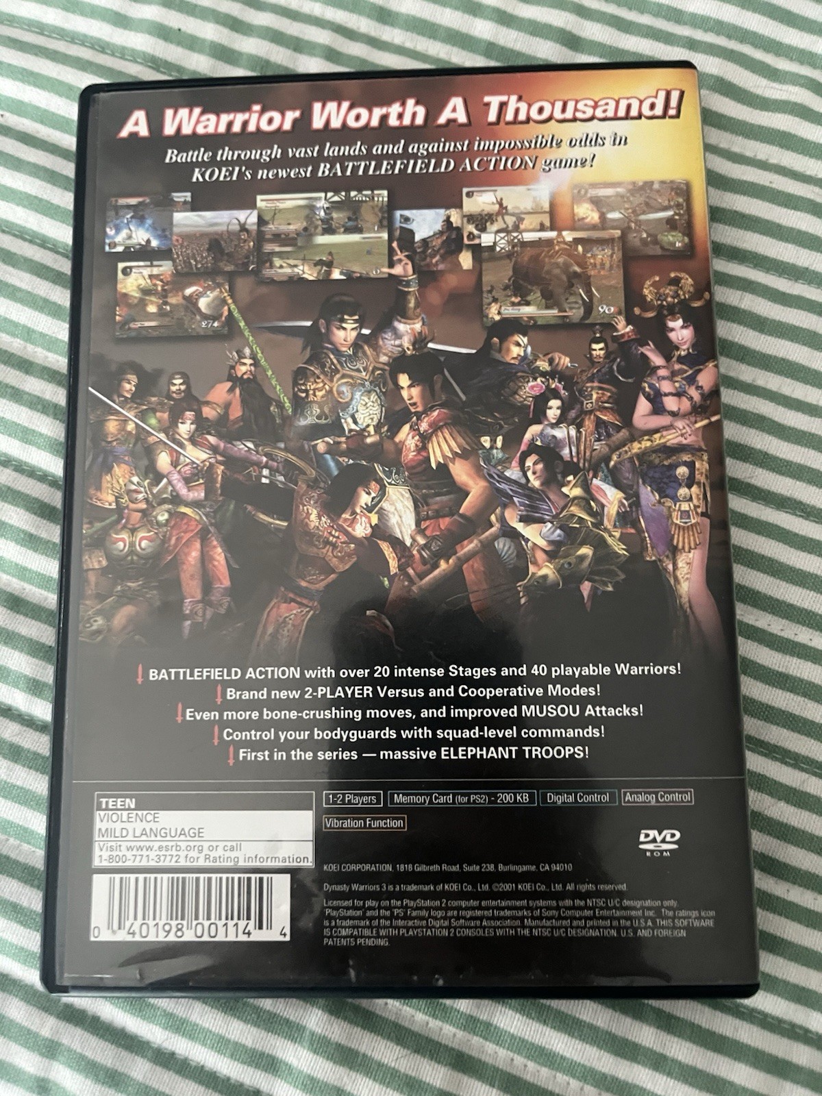 Dynasty Warriors 3; CIB (Sony PlayStation 2, 2001)