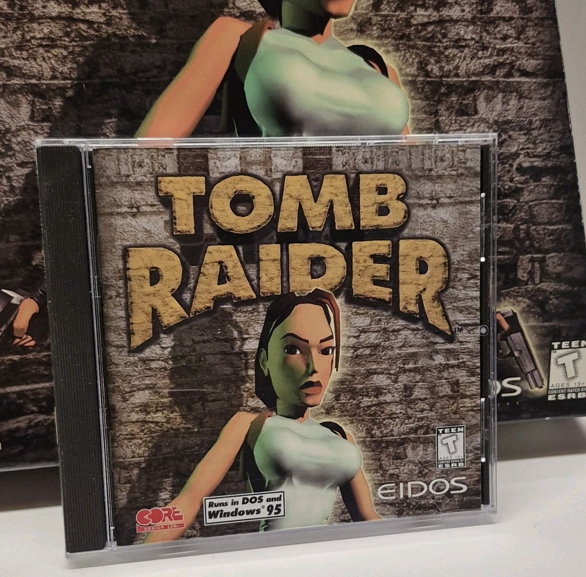 1996 Tomb Raider Trapezoid Box Big Box PC Game Vintage D0S 6.0 Win 95. 1st Ed.