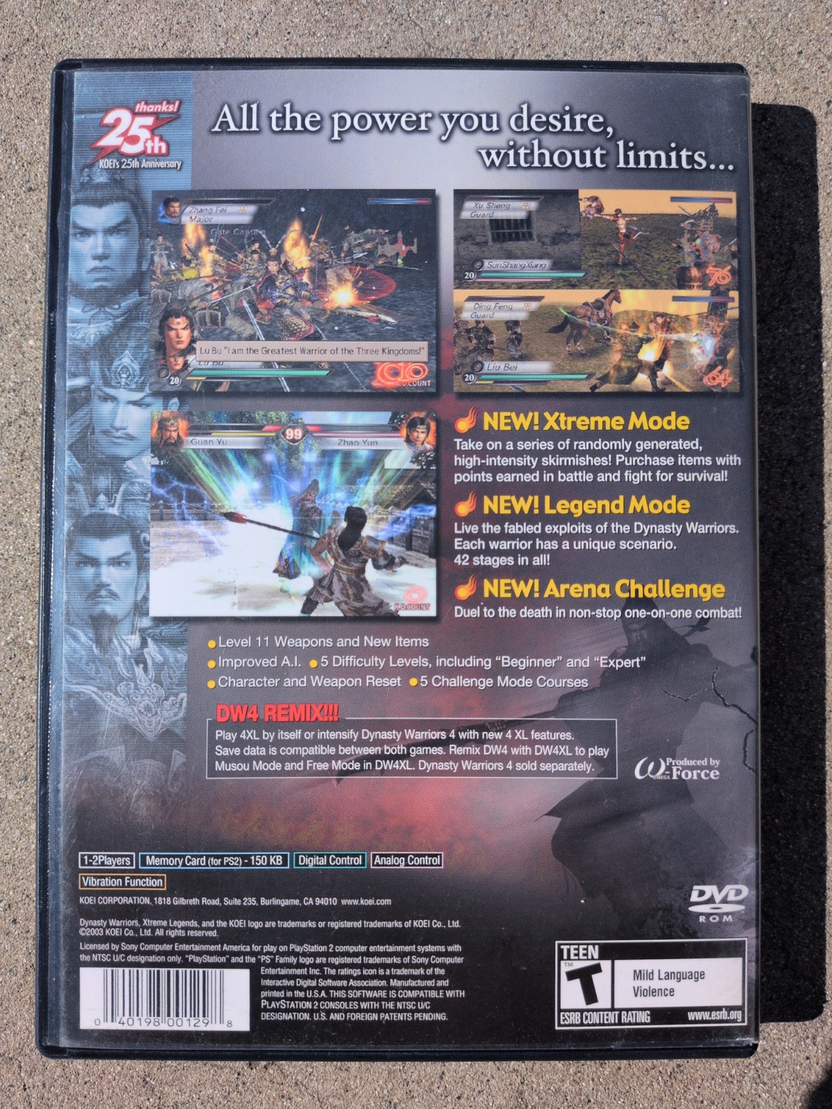 Dynasty Warriors 4 (PlayStation 2, 2003) Complete Tested Working – Free Ship