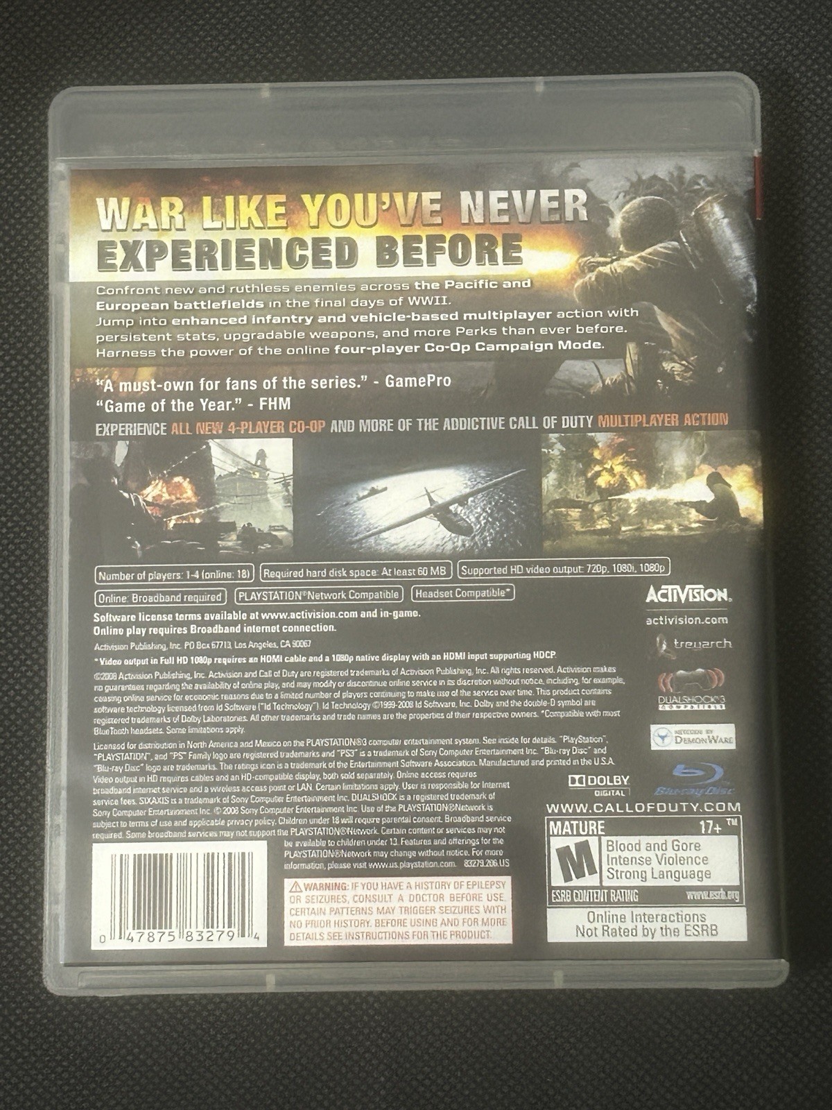 Call of Duty: World at War (Sony PlayStation 3) Activision PS3
