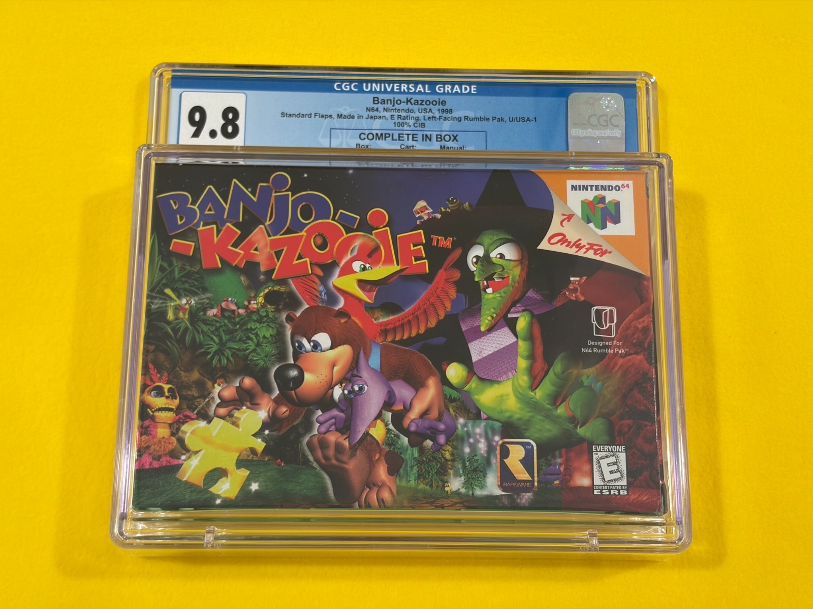 Banjo-Kazooie (CGC 9.8-9.9 CIB, STUNNING!!!) Nintendo 64 N64 not WATA PSA VGA