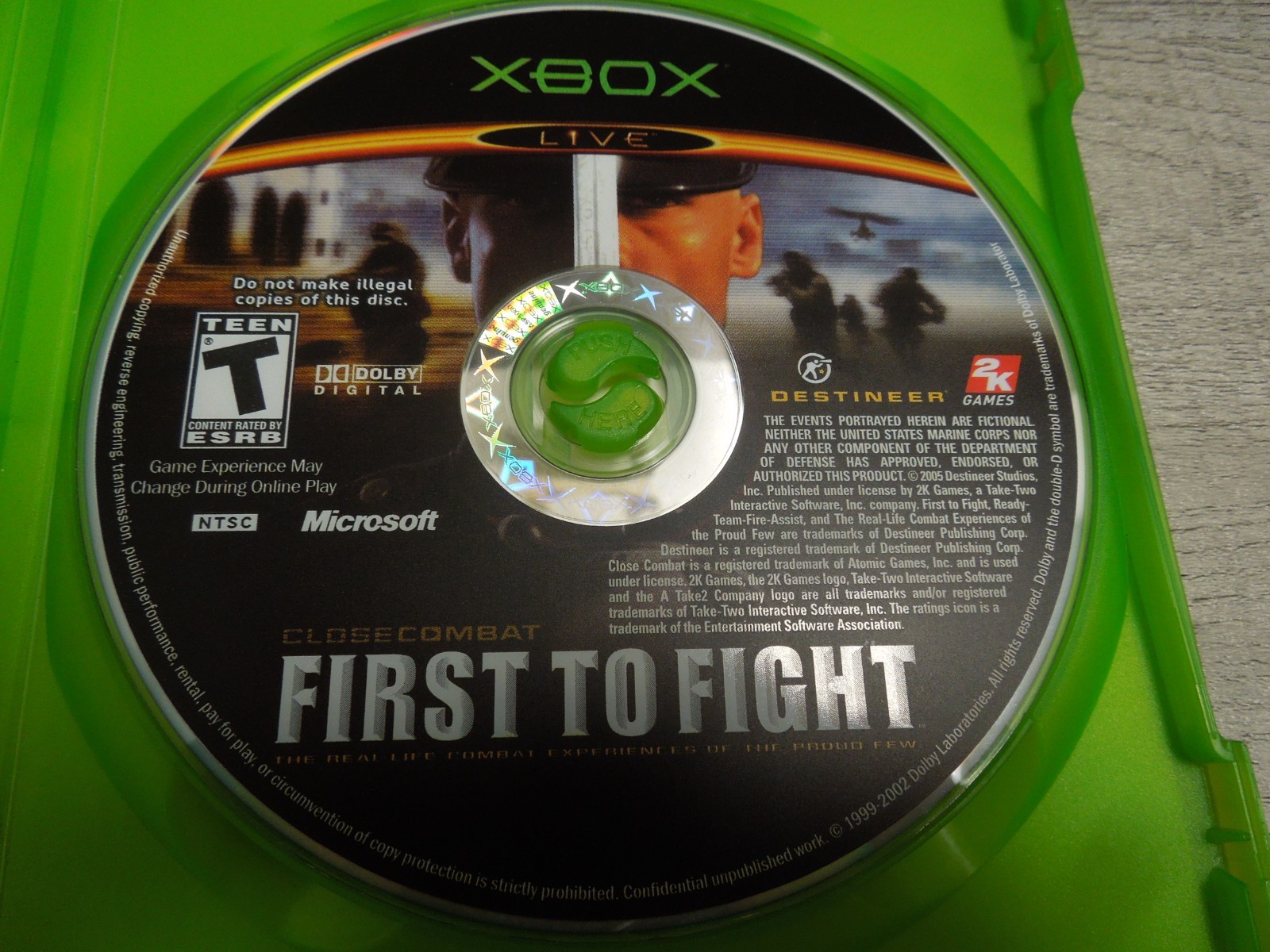 Close Combat: First to Fight 2005 Microsoft Xbox Video Game MISSING MANUAL