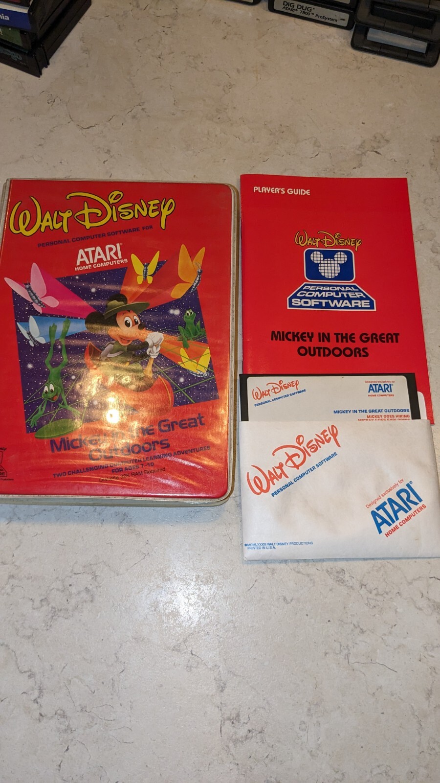 Atari Home Computer Game Mickey In The Great Outdoors Ages 7-10 Floppy Disk