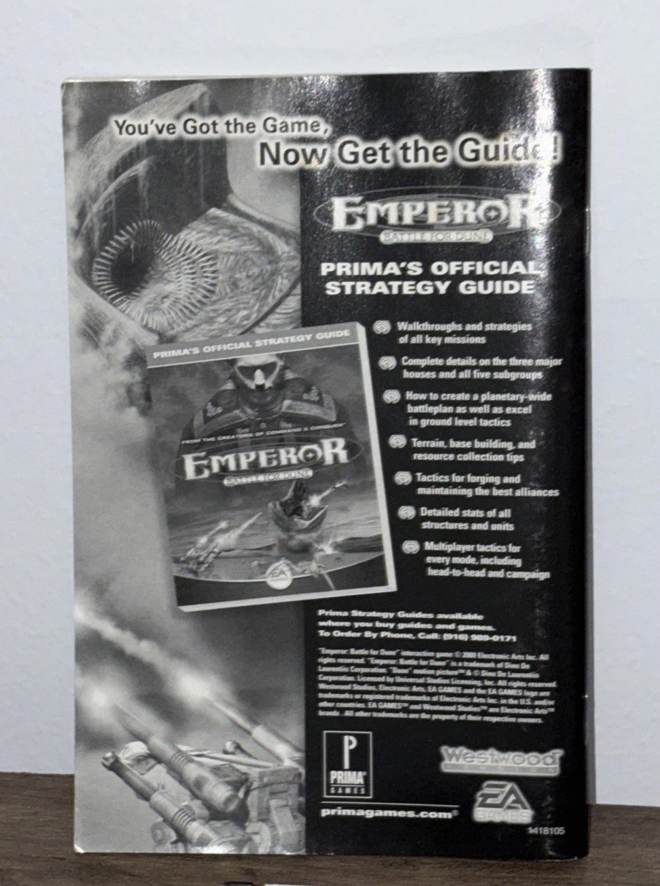 Emperor Battle for Dune (PC, 2001) W/ Manual (4 Disc Set)
