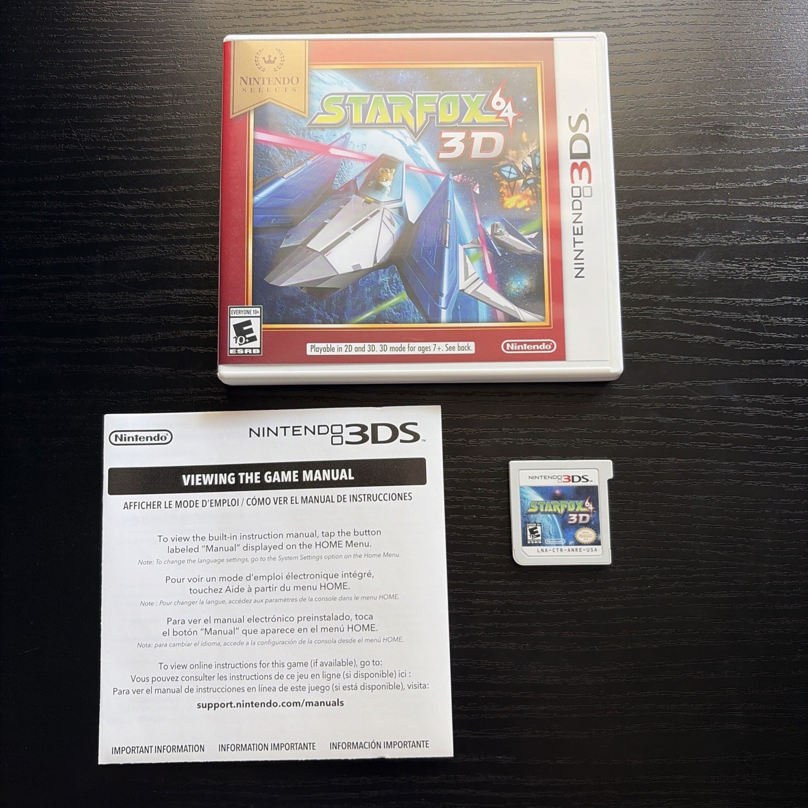 Star Fox 64 3D Nintendo Selects – 3DS Game W/ Case – Excellent Condition