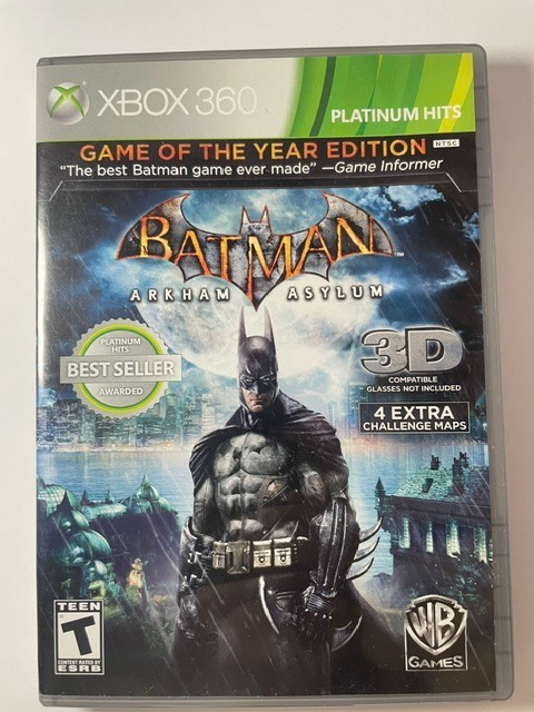 Batman Arkham Asylum Xbox 360 Platinum Hits (WB Games, 2010) CIB, Complete