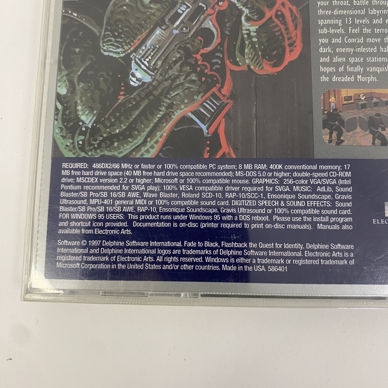 Fade To Black PC CD-ROM Game Vintage Retro 1997 Jewel Case Electronic Arts EA