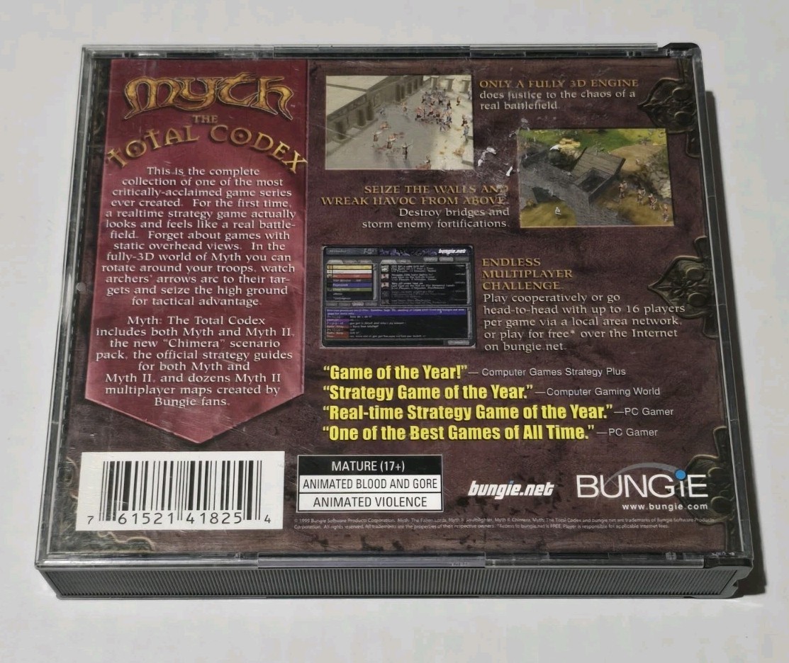 Myth: The Total Codex Big Box + 3 CDs & Jewel Case CD-Rom 1999 Windows 98/99/NT