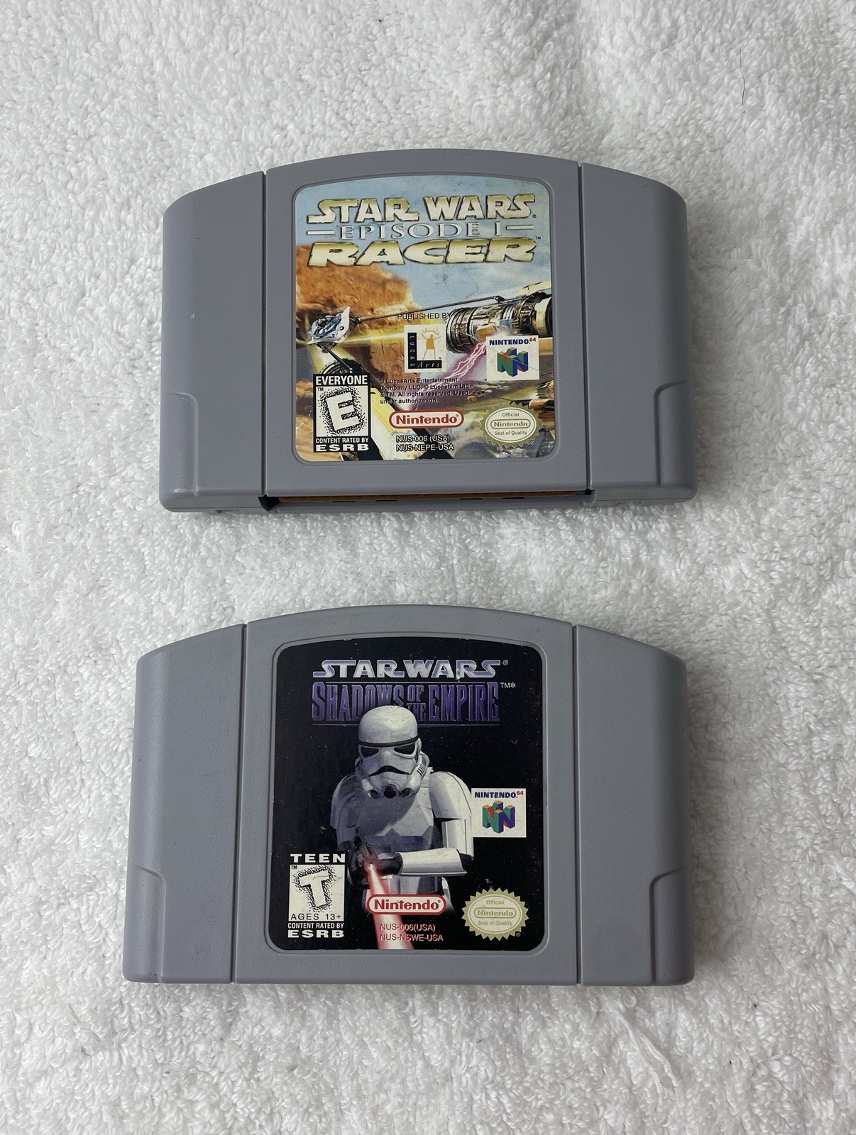 Star Wars: Shadows of the Empire & Racer Lot (Nintendo 64 N64) Cleaned- Tested