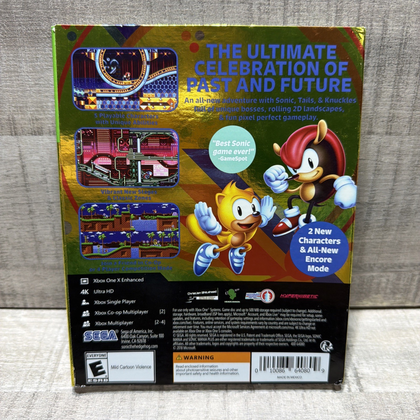 Sonic Mania Plus (Microsoft Xbox One, 2018) The Hedgehog With Slipcover