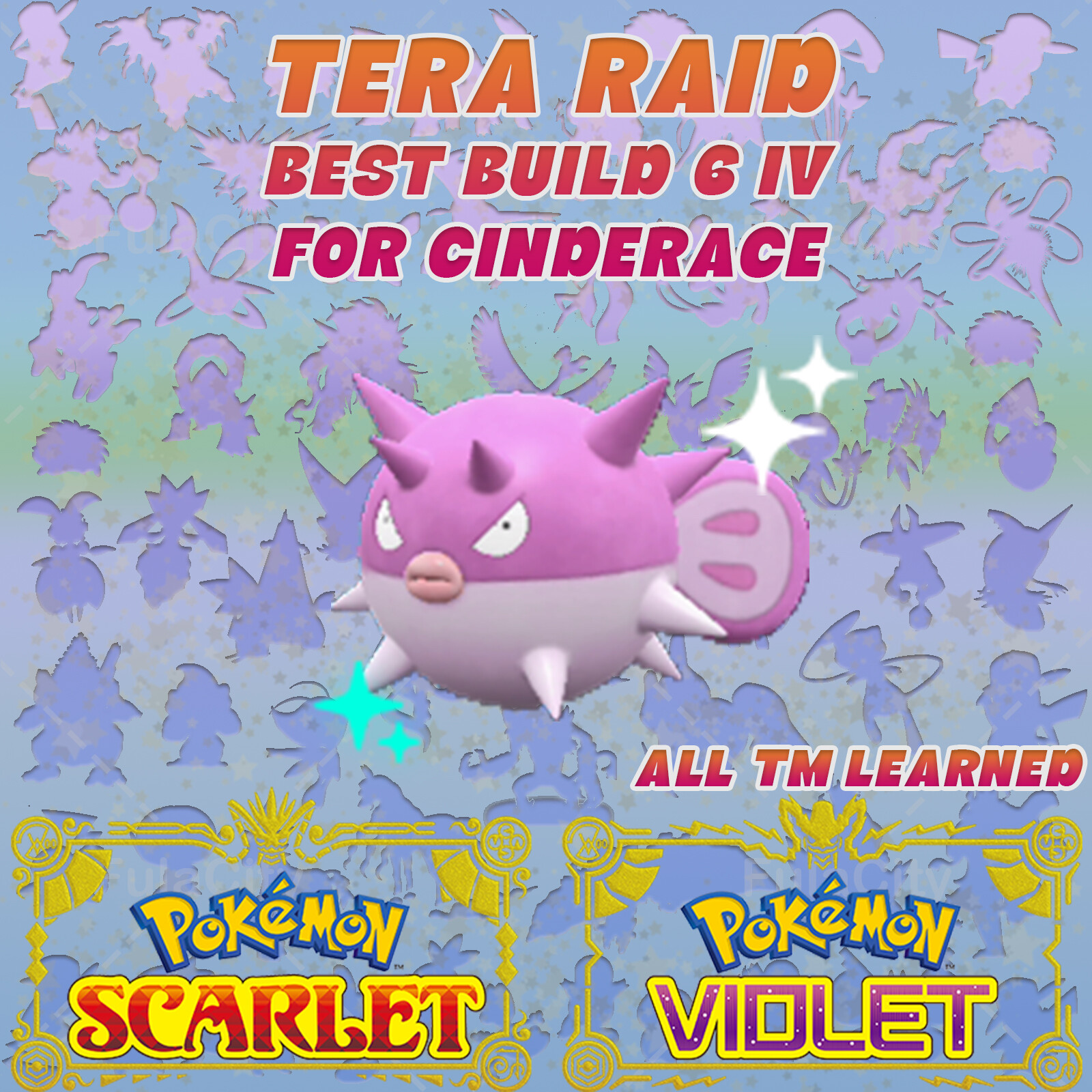 QWILFISH ⚡ TERA RAID CINDERACE • 6 IV • EVS • ALL TMs ⚡ POKEMON SCARLET VIOLET