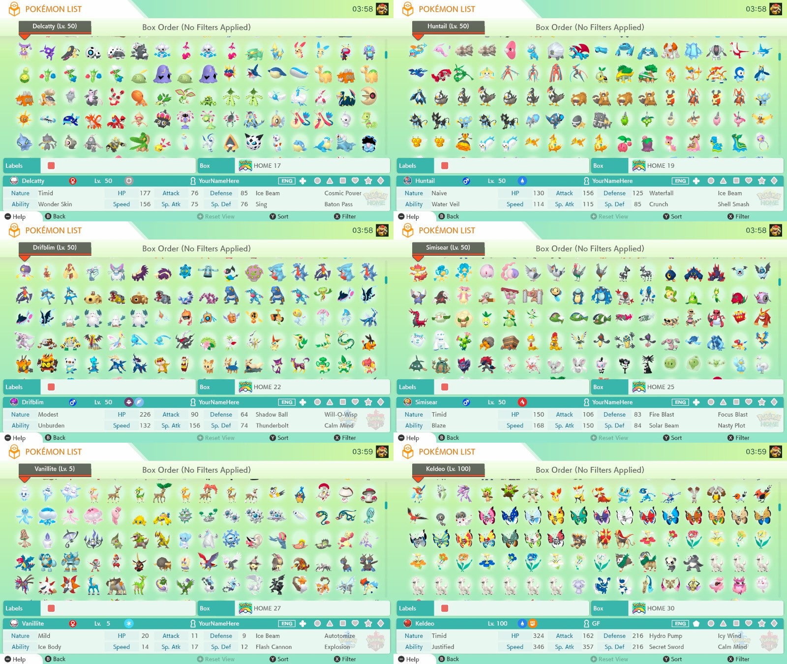 Pokemon Home All 1025 Living Dex Complete Livedex National Shiny