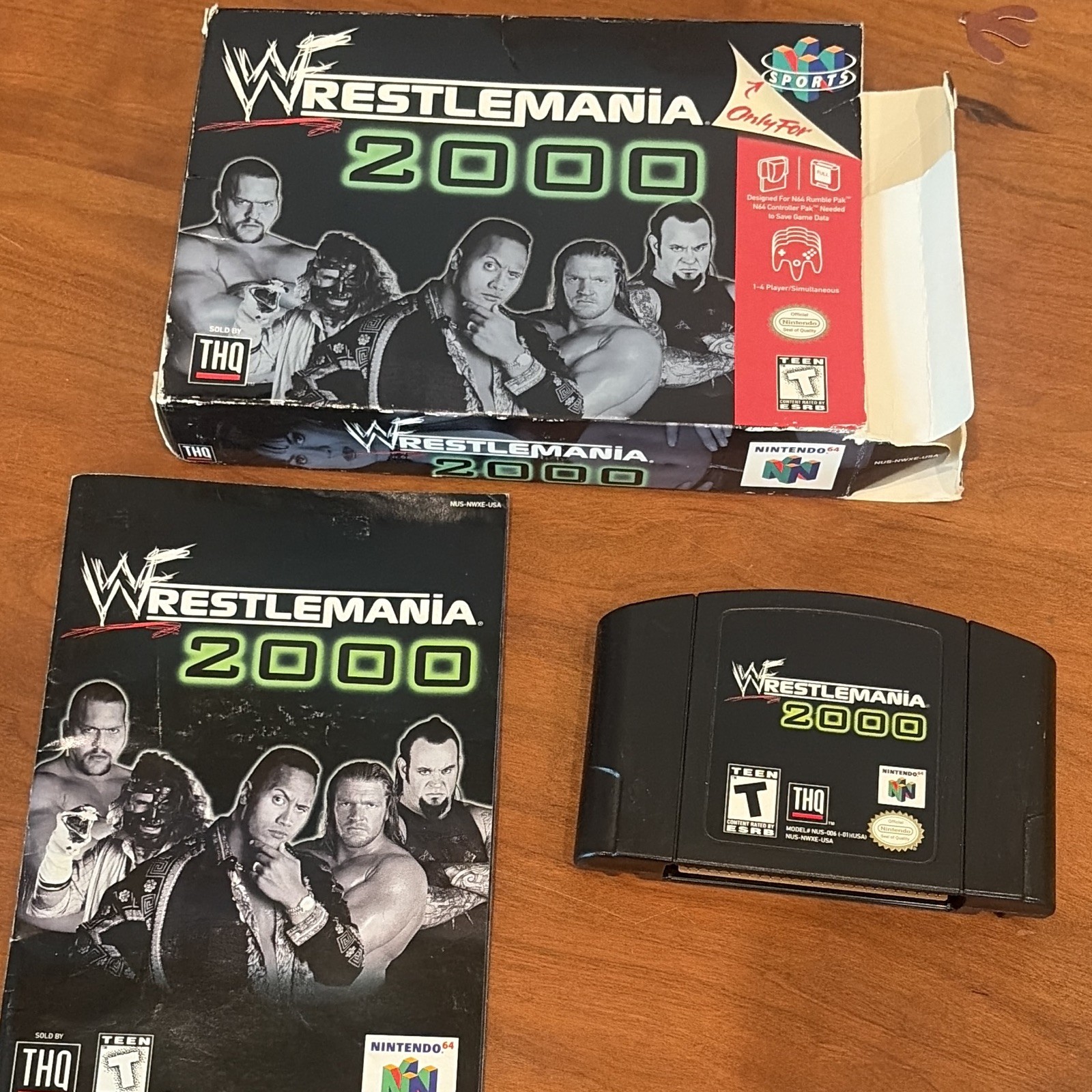 THQ WWF WrestleMania 2000 Nintendo 64 N64 Manual Included T NTSC-U/C 2000