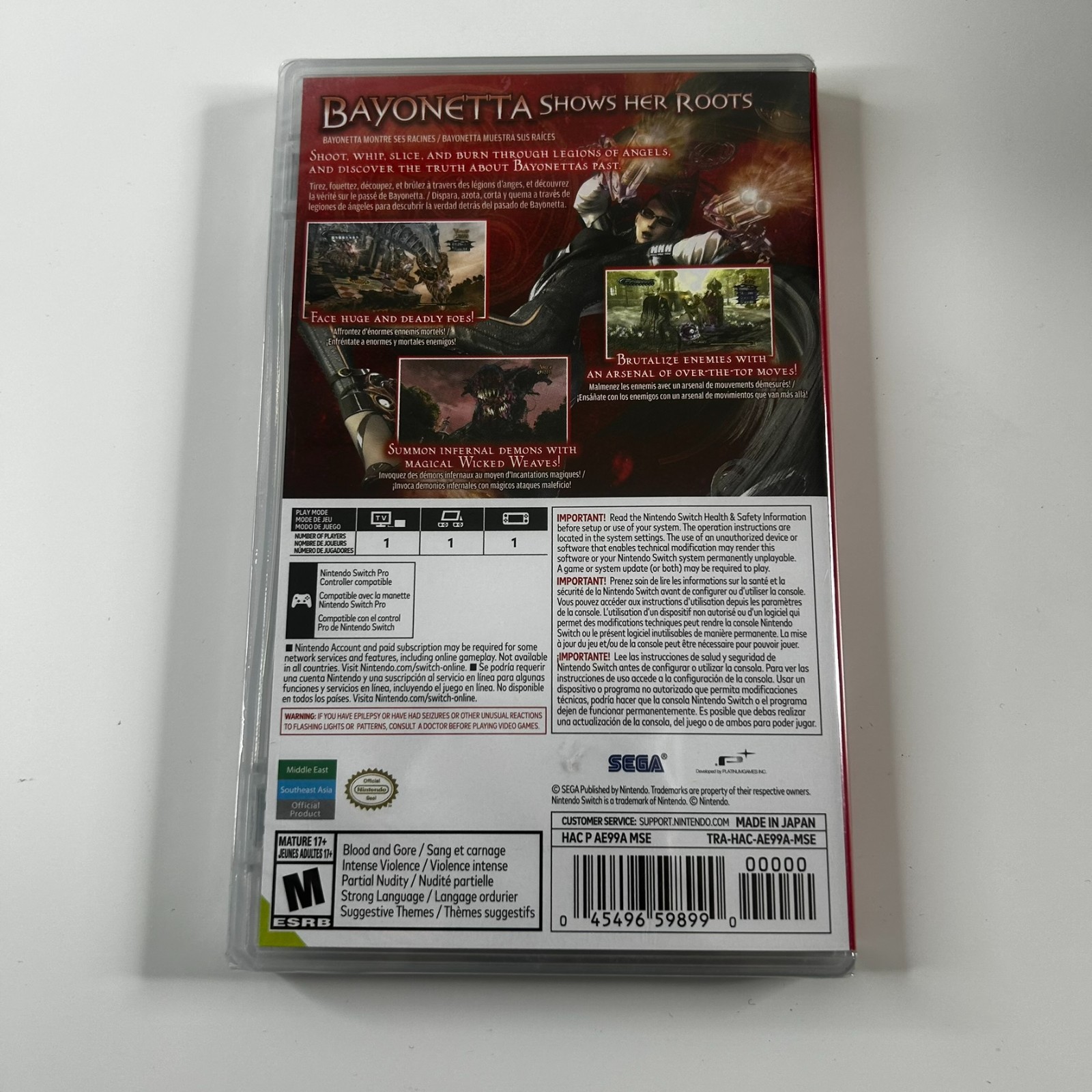 Bayonetta (Nintendo Switch, 2018 NTSC-U/C) Action Hack & Slash Brand New Sealed
