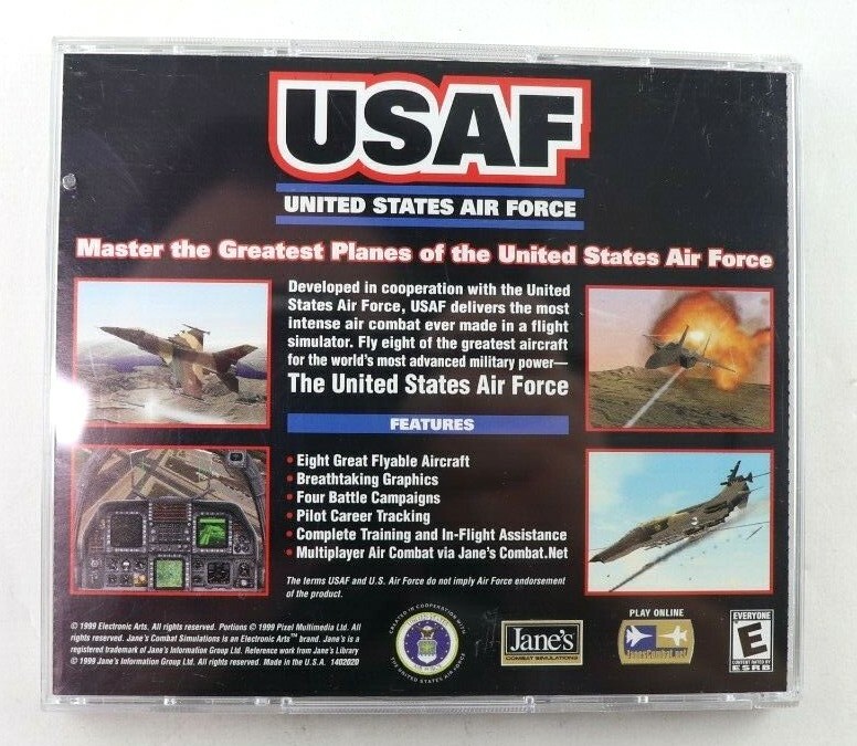 Jane’s F/A-18 Simulation Fighter Jet fa18 f18 Usaf Us Air Force EA PC Game 1999