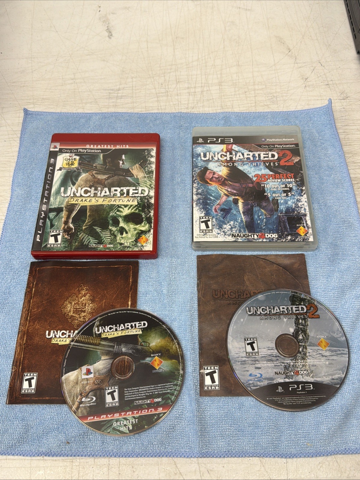 Uncharted 1 & 2: Among Thieves (PS3, PlayStation 3) CIB w/ Manual – Tested