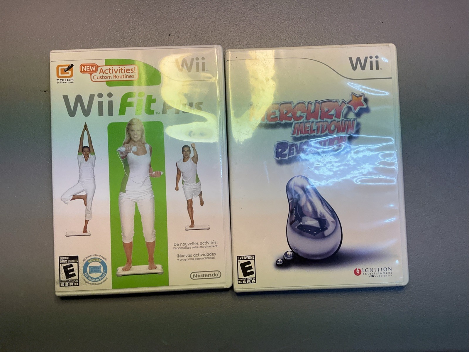 Lot Of 2- Mercury Meltdown: Revolution (Nintendo Wii, 2007) CIB & Wiii Fit Plus