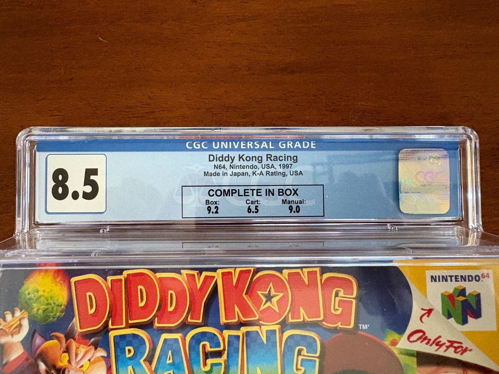Diddy Kong Racing CGC 8.5 CIB Nintendo 64 N64 9.2 Box Manual Cart Graded Rare
