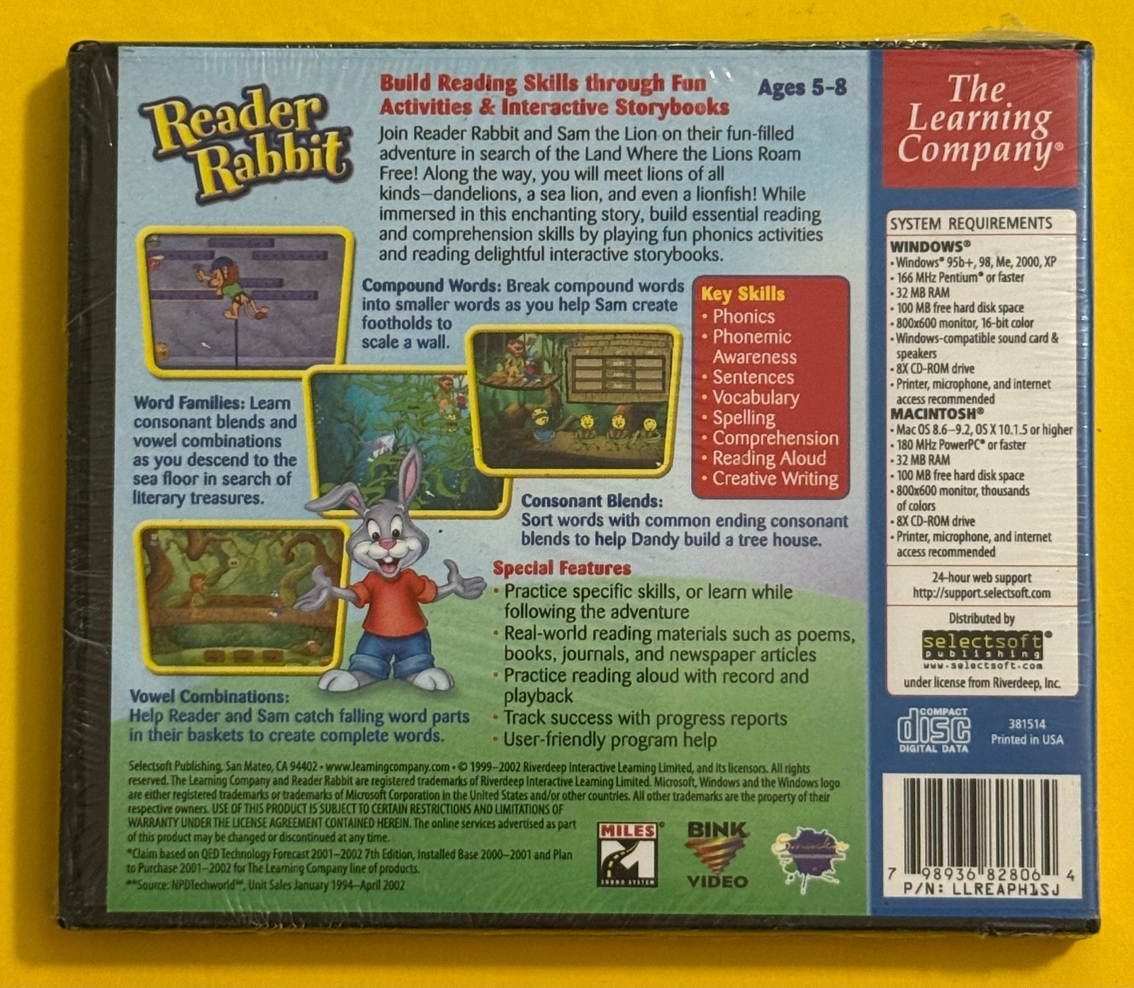 Reader Rabbit Learn To Read With Phonics (1st & 2nd Grade ) Scholastic 2 Disc CD