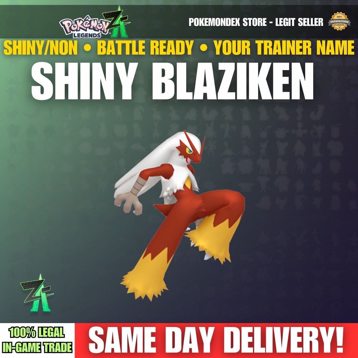 ✨ SHINY BLAZIKEN ✨ ALPHA ✨BATTLE READY – Pokemon Legends Z/A