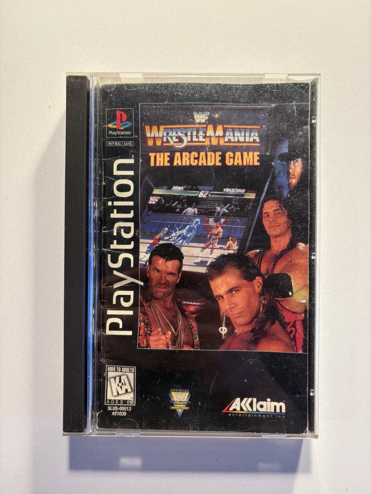 WWF Wrestlemania The Arcade Game Long Box PS1 + Registration Card Complete
