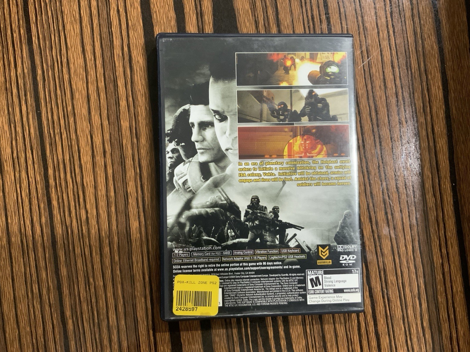 Kill zone PS2 Used In Good condition. See images. Sold As Is Untested