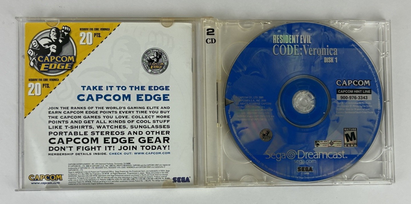 Resident Evil Code Veronica Sega Dreamcast 2000 With Manual Tested Working Read