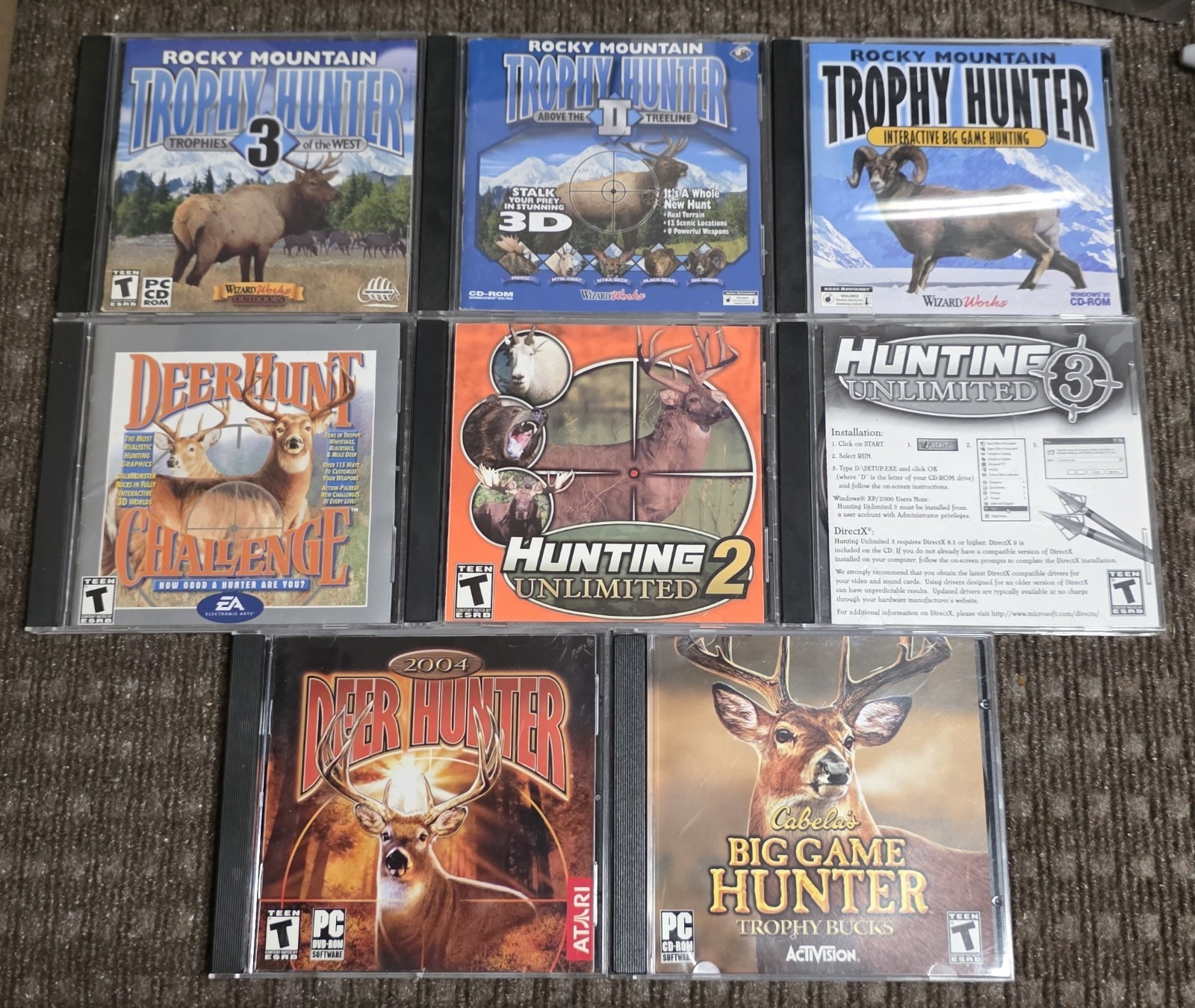 Lot of 8 PC Hunting Games – Classic Trophy & Deer Hunter Titles PC Computer CD