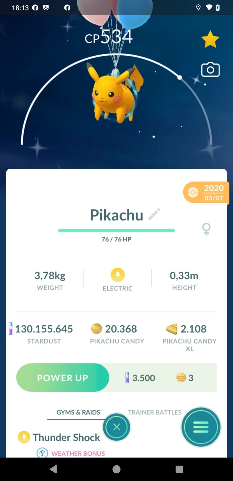 Pokémon G0 – Shiny Pikachu Flying Balloon Costume – Year 2020 -Guaranteed Lucky