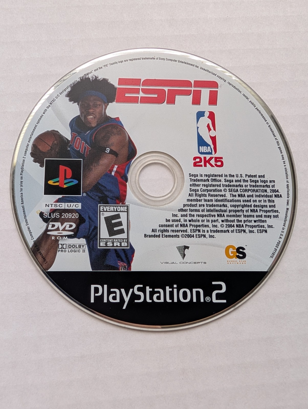 ESPN NBA 2K5 (Sony PlayStation 2, 2004) PS2 Basketball Disc Only Tested Working