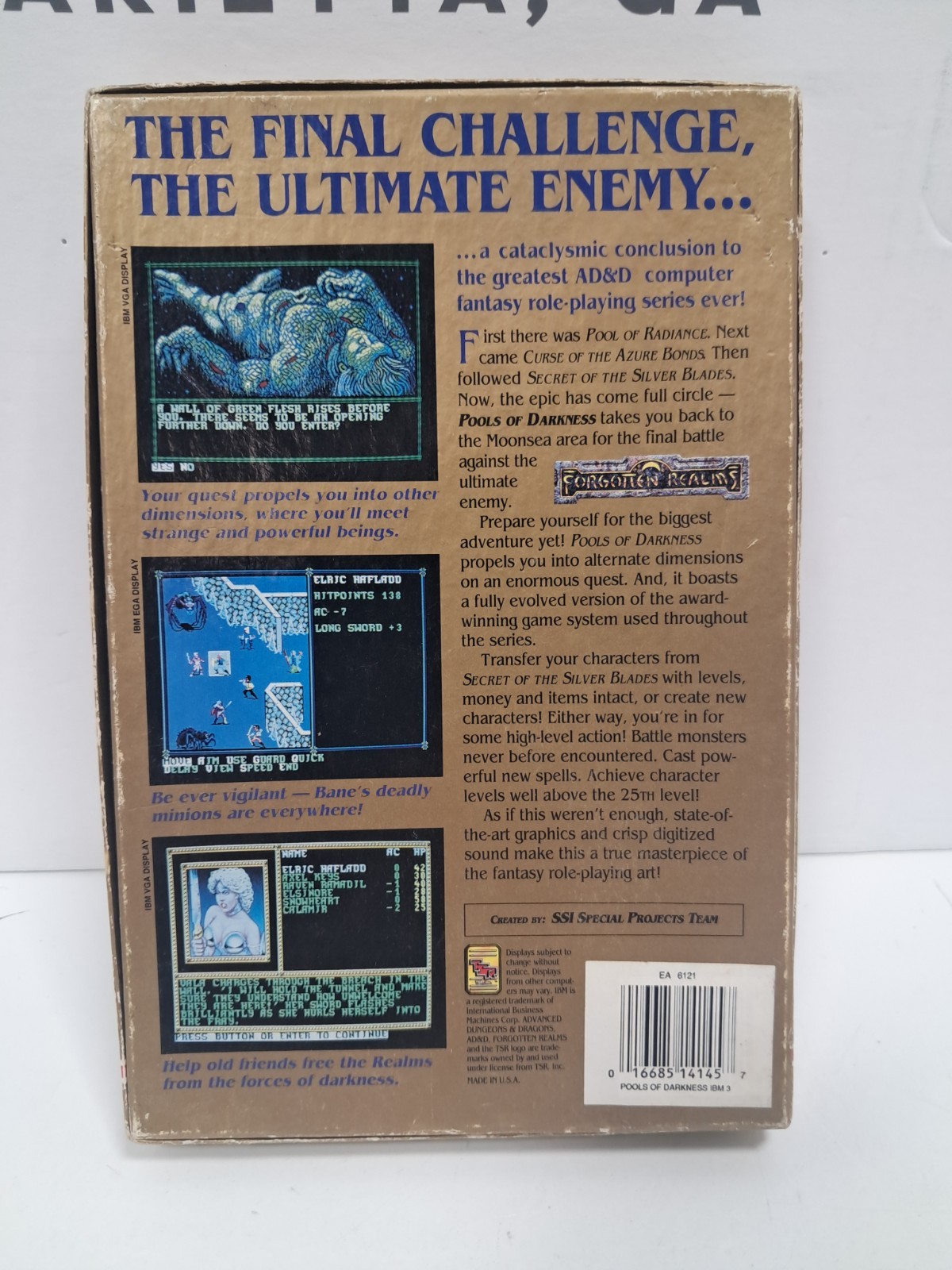 Advanced Dungeons & Dragons – POOLS OF DARKNESS – w/Box – IBM PC Game 1991