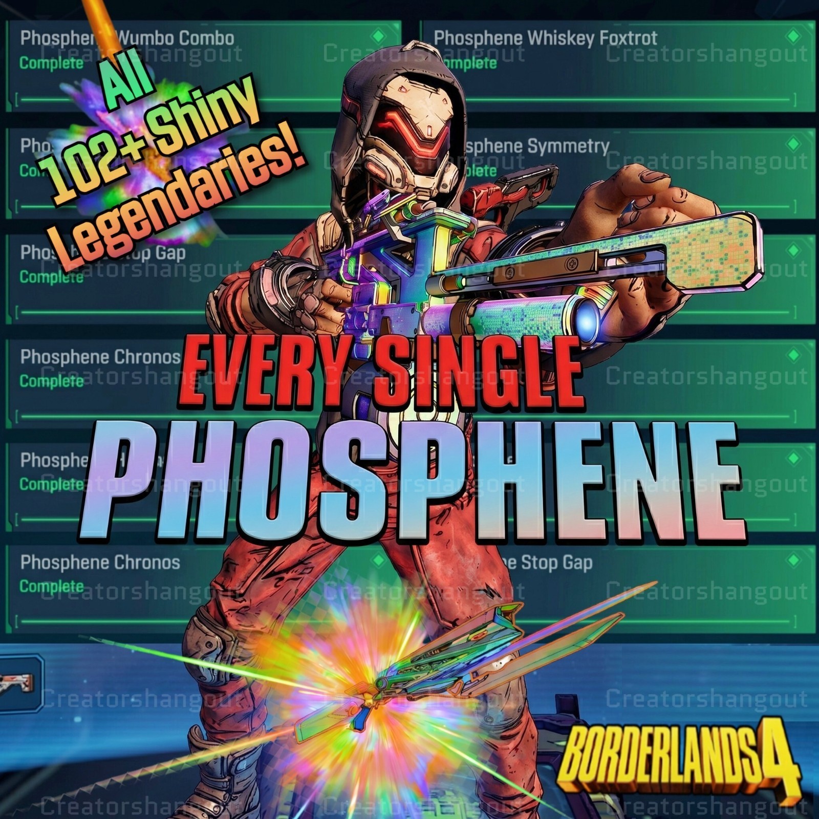 Borderlands 4 ⚡ ALL SHINY PHOSPHENE Weapons ✨ 100 Legendary Guns✨ (PS/XBOX/PC)