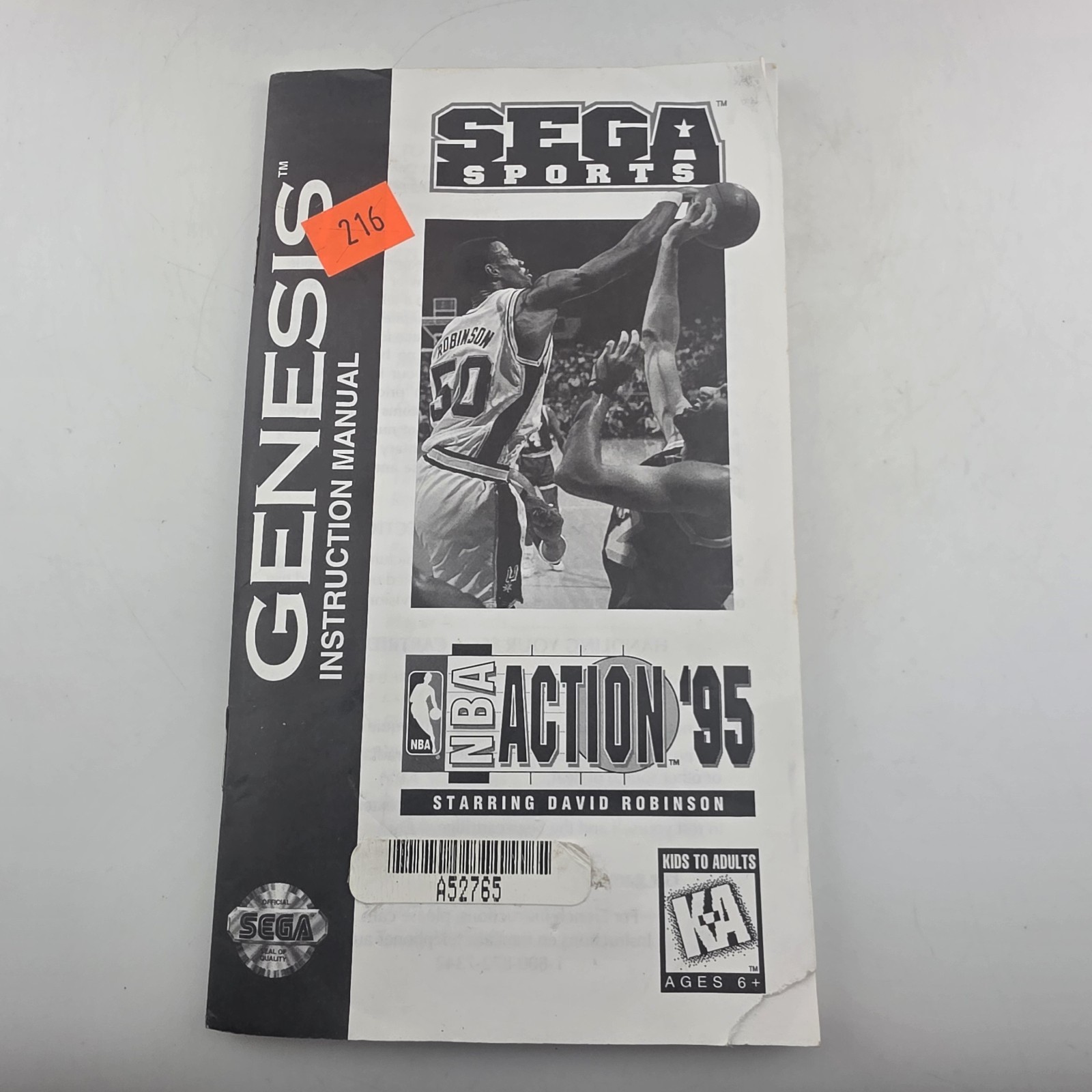 NBA Action 95 Starring David Robinson – Sega Genesis Complete CIB – Tested