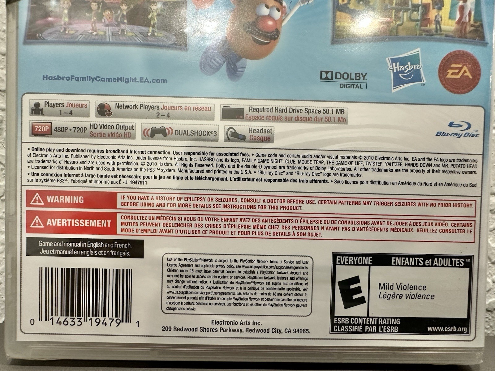 Hasbro Family Game Night 3 (Sony PlayStation 3, 2010) PS3 New Sealed
