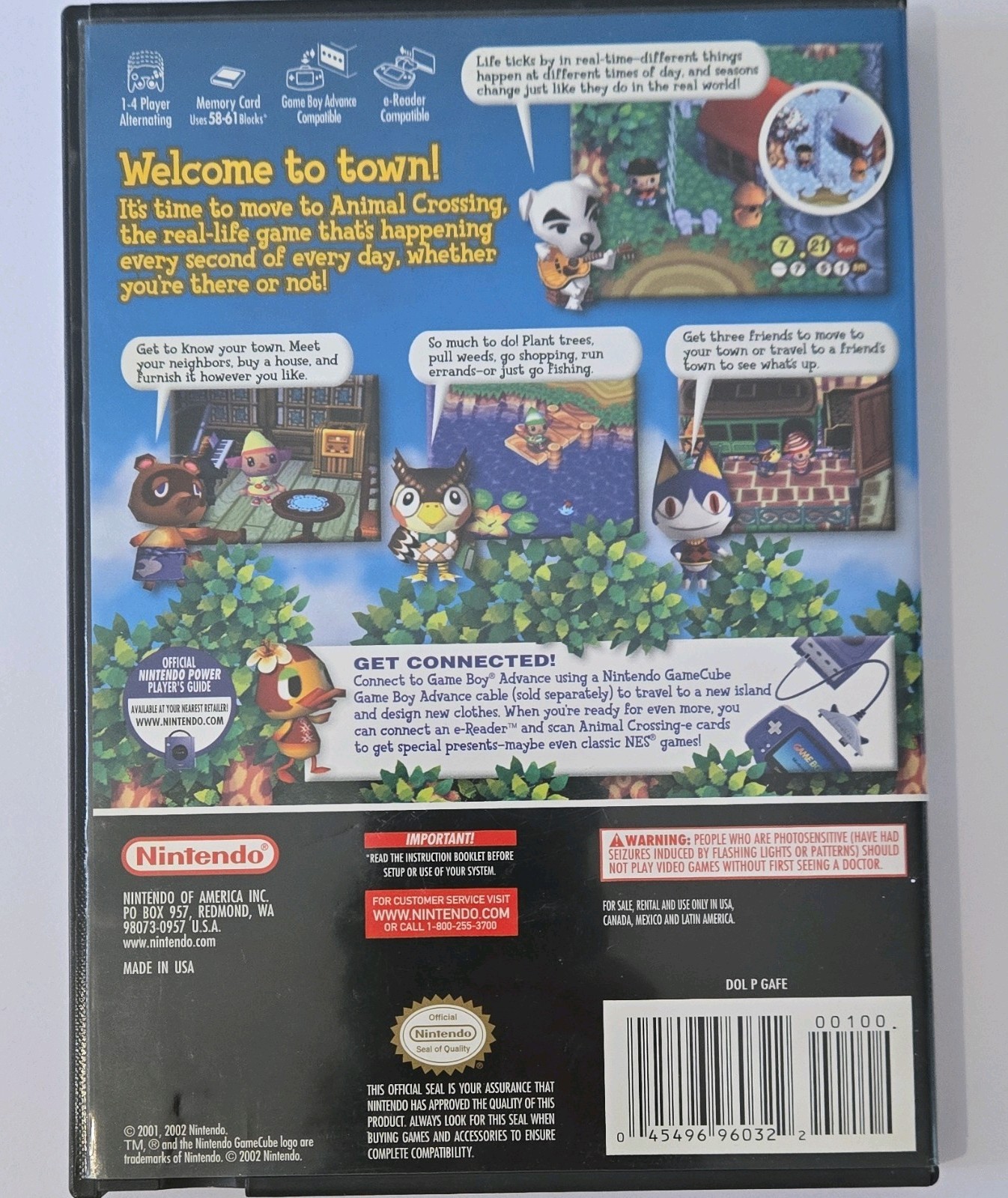 Animal Crossing (Nintendo GameCube, 2002) Complete CIB Memory Card, Tested