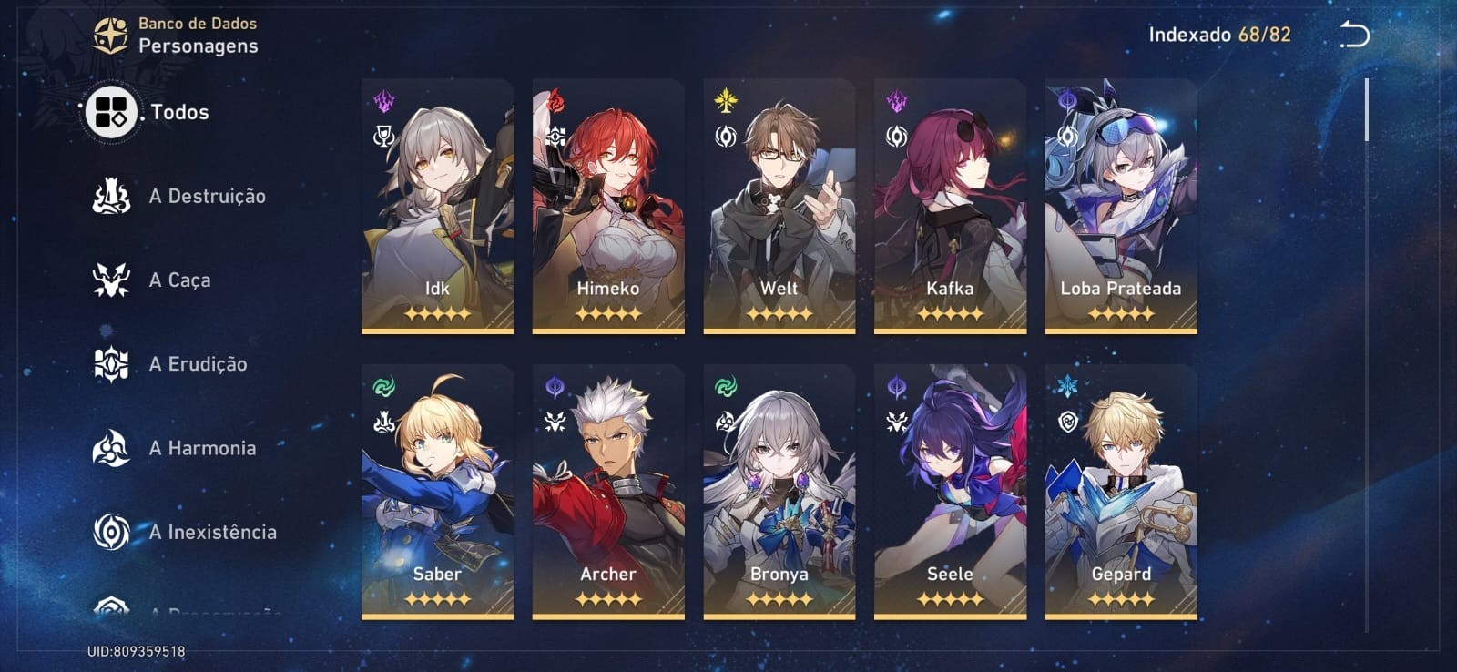 Honkai star rail account TL70 30 5 Star Characters, Asia ACCOUNT