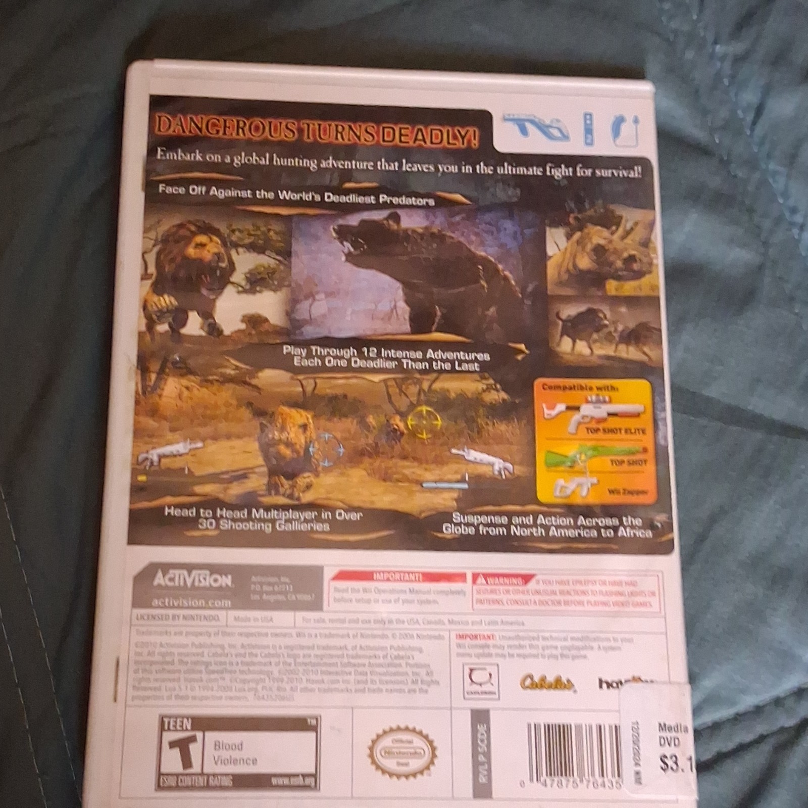 Activision Cabela’s Dangerous Hunts 2011 Nintendo Wii Shooter Hunting T (2011)