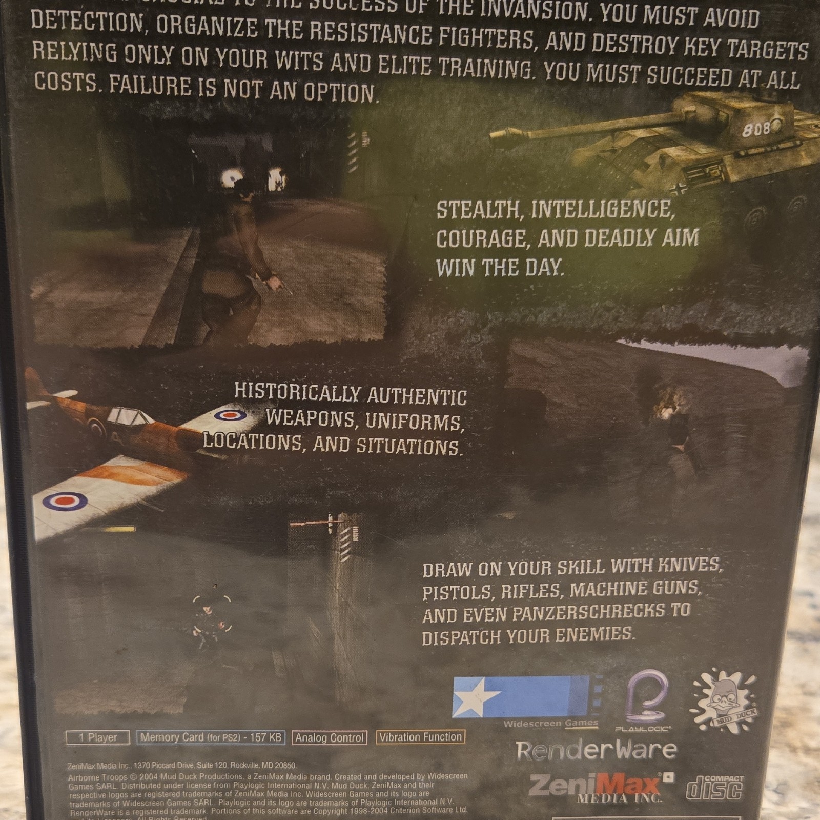 ZeniMax Airborne Troops: Countdown to D-Day Sony PlayStation 2 PS2 Manual