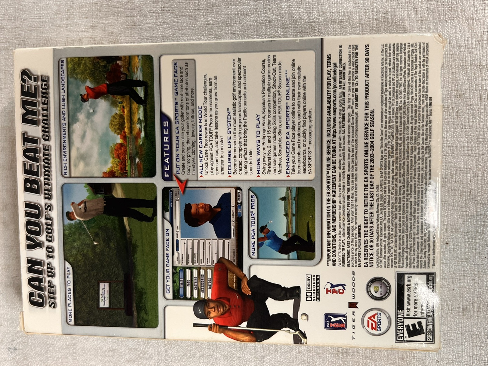 Tiger Woods PGA Tour 2004 Video Game Pc Cd-ROM E-Everyone