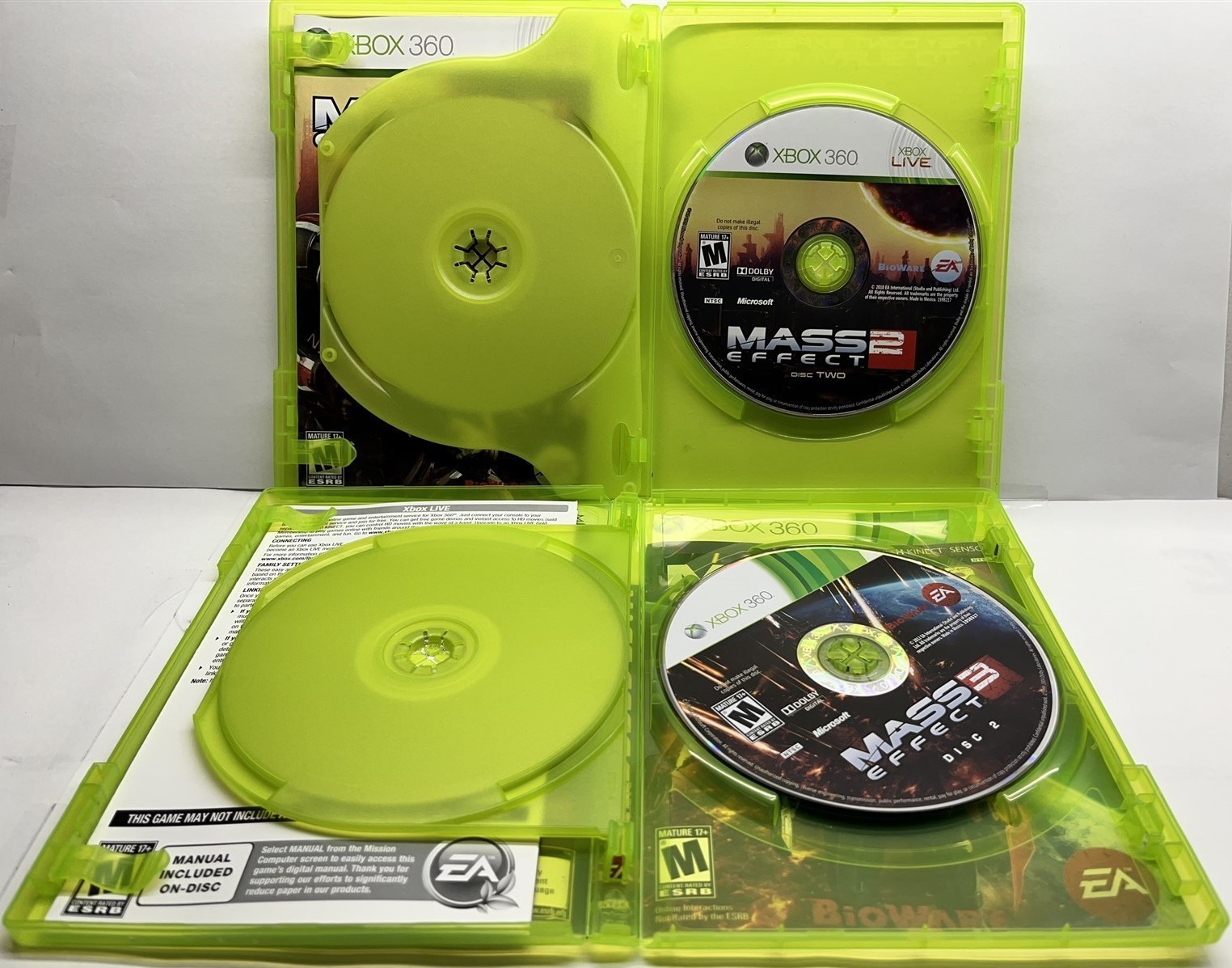 Mass Effect 2 + 3 (Xbox 360) TWO GAMES BUNDLE -Complete w/ Manual – Tested