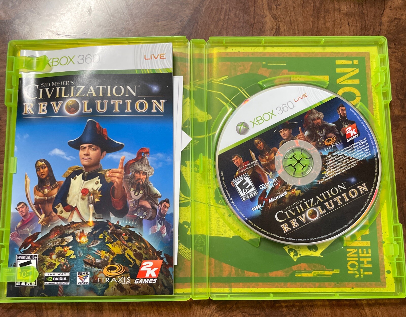 Sid Meier’s Civilization Revolution (Xbox 360, 2008) With Manual