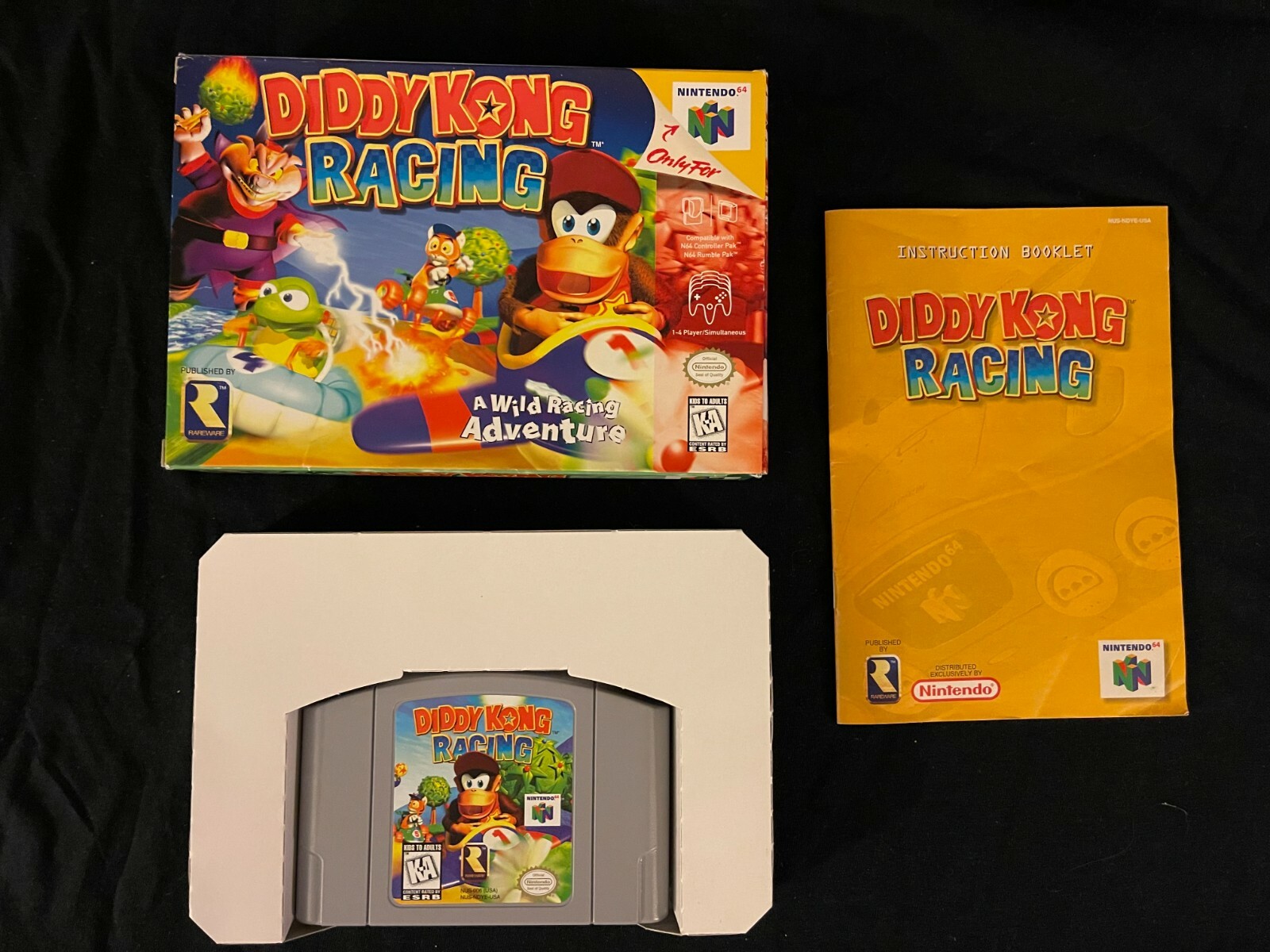Diddy Kong Racing (Nintendo 64, 1997) Box Manual Complete CIB N64