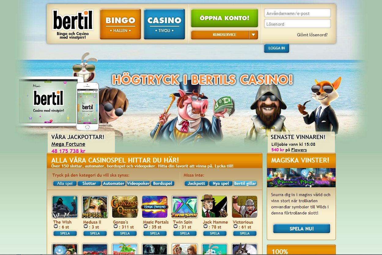 bertil casino live casino recension